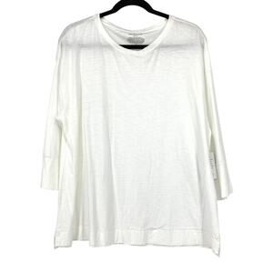 Westbound Petites 3/4 Sleeve Crewneck T-Shirt Womens Size PXL White NEW